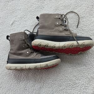 Sorel Brown and Black Boots Waterproof High-Top Design